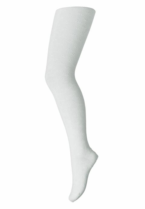 Lace cotton tights - White -   60