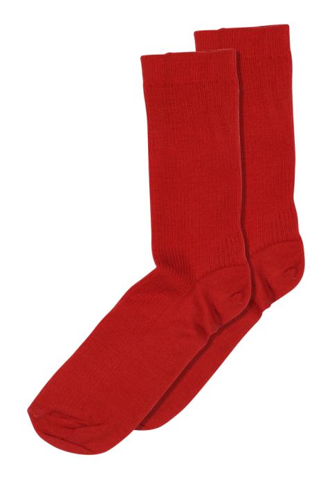 Fine wool rib socks - Tomato -37/39