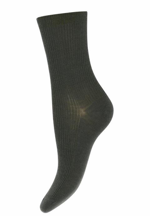 Fine wool rib socks - Dusty Ivy -37/39