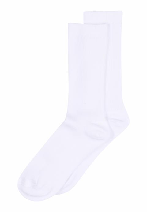 Fine cotton rib socks - White -37/39