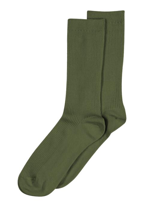 Fine cotton rib socks - Mosstone -37/39