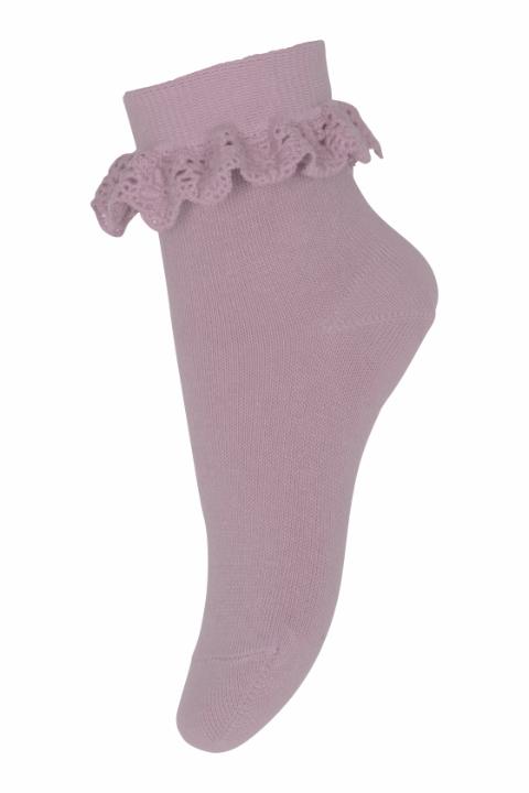 Cotton socks with lace - Wood Rose -17/18