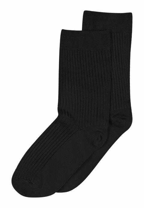 Vicky viscose rib socks - Black -37/39