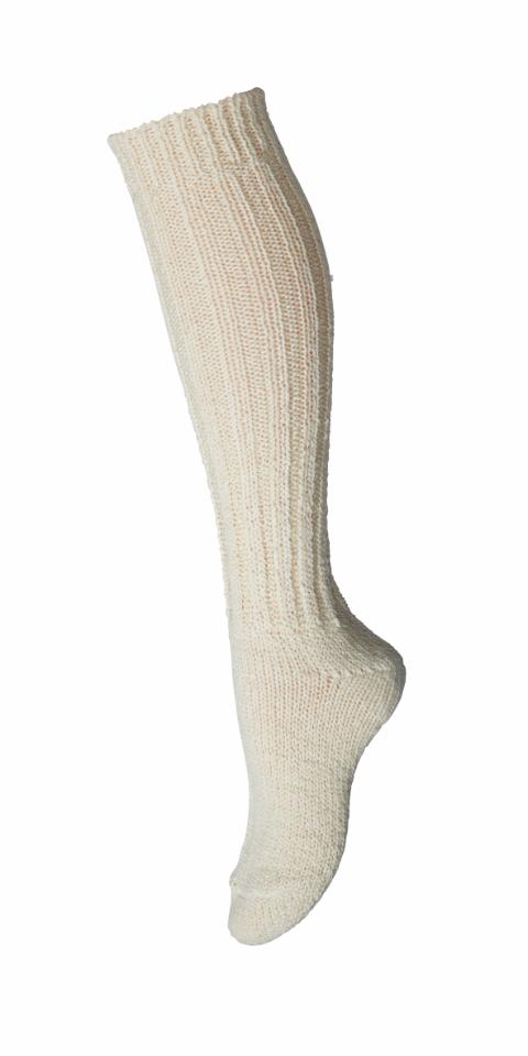 Heavy knee socks wool - Off-White -25/28