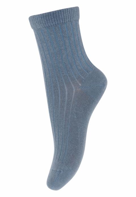 Cotton rib socks - Stone Blue -19/21