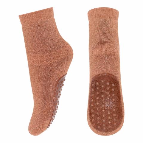 Celina socks with anti-slip - Copper Brown -19/21