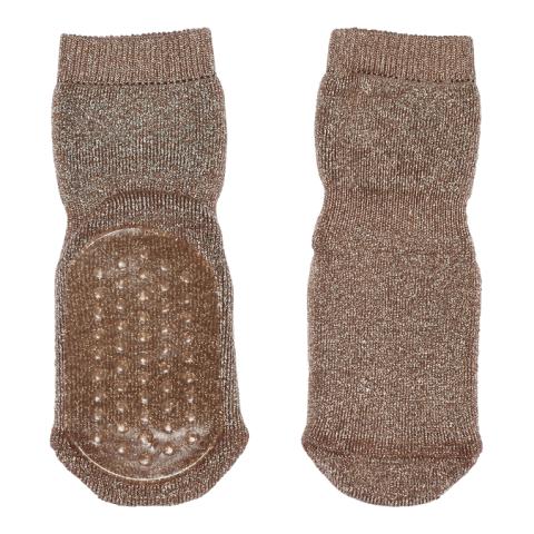 Celina socks with anti-slip - Brown Sienna -22/24