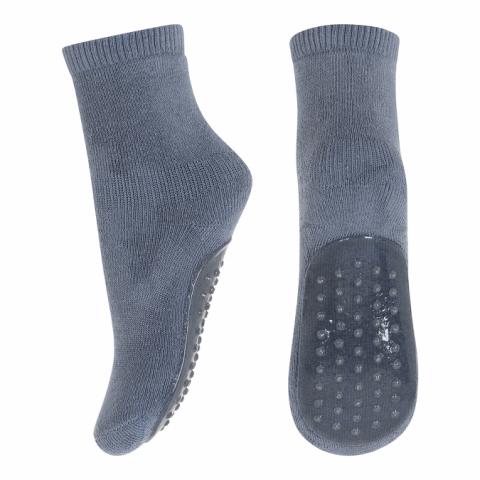 Cotton socks with anti-slip - Stone Blue -22/24