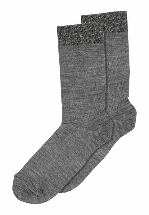 Wool/silk socks - Medium Grey Melange -37/39