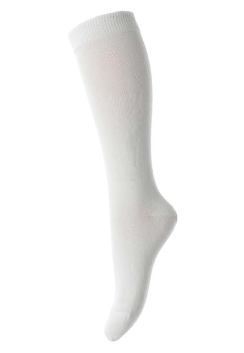 Cotton knee socks - White -19/21