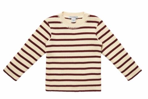 Stripe Sweater - Wine Red -   90