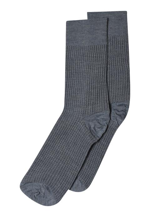 Crafted regular socks - Denim Melange -41/43