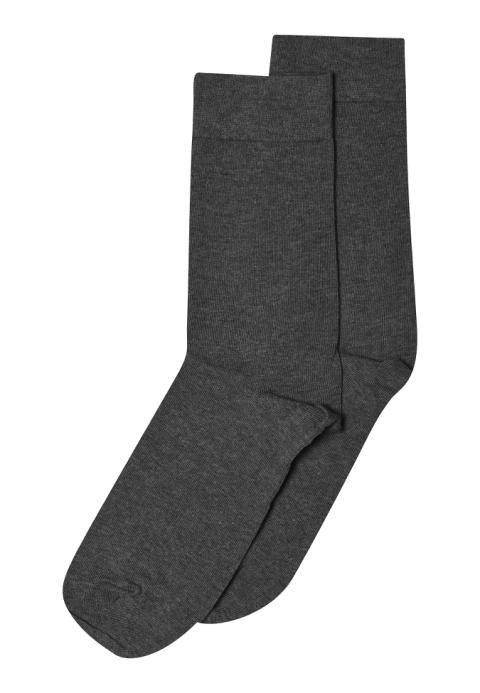 Crafted cotton socks - Dark Grey Melange -39/41