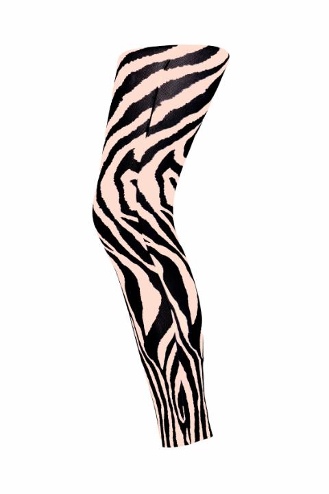 Zebra footless - 160 denier - Nude -   OS