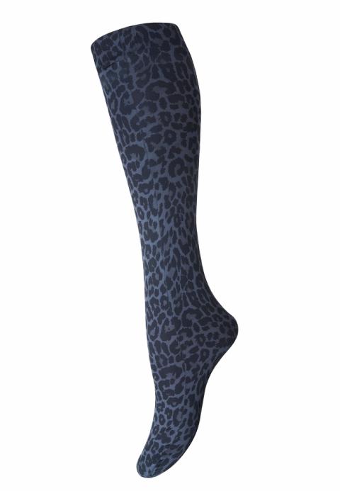 Leopard knee socks - 50 denier - Anthracite -   OS