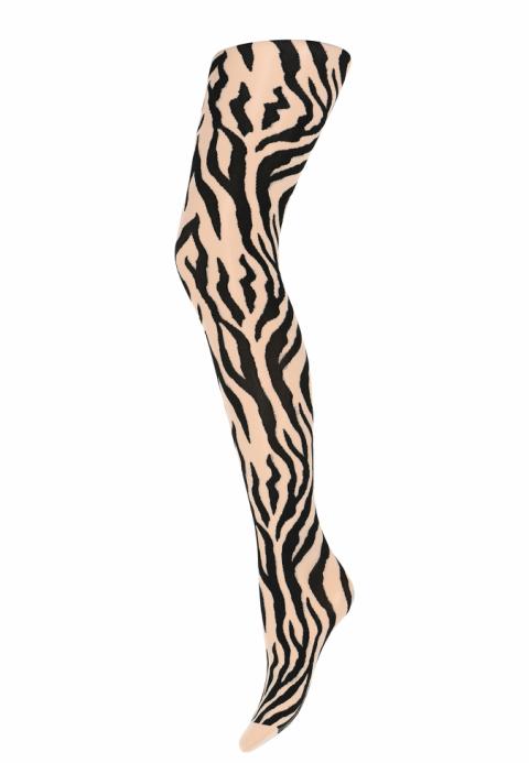 Zebra pantyhose - Ginger root -   OS