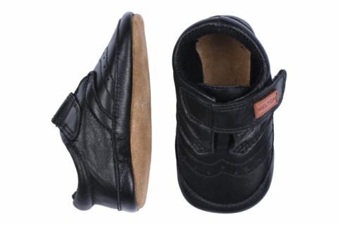 Leather Shoe - Velcro - Black -16/19