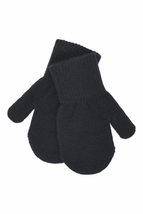 2-Pack baby mittens - Solid Black -   OS