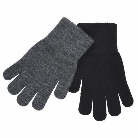 Gloves - 2-pack - Dark Grey Mel. - 2-5Y