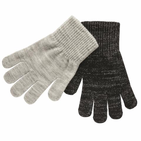 Glitter gloves - 2-pack - Black - 2-5Y