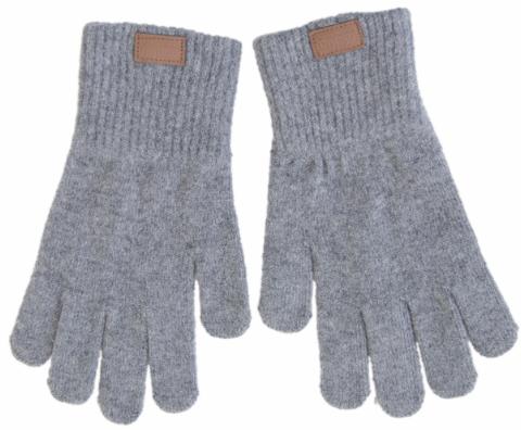 WOOL - Gloves Solid Colour - Grey Melange -7-11Y