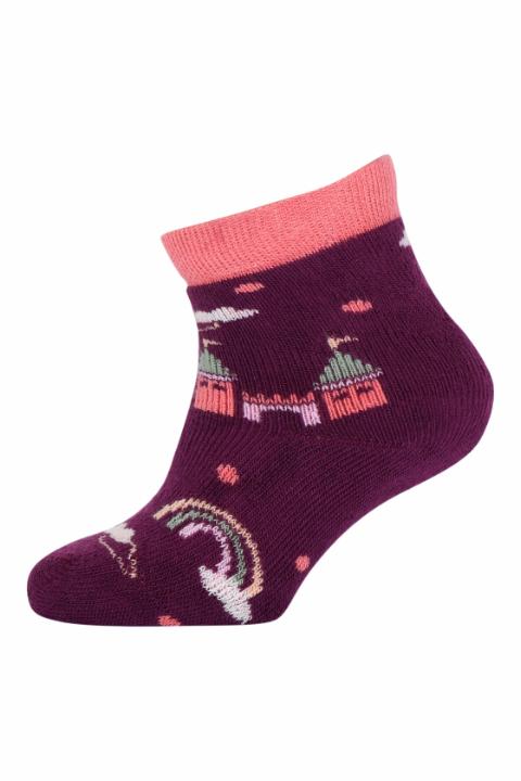 Rainbow terry socks - Dark Fuchsia -15/16