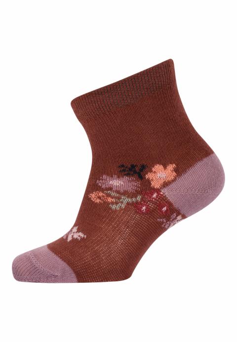 Petite flowers socks - Chestnut -20/22