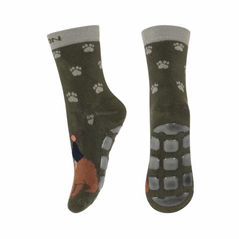Bear socks with anti-slip - Ivy Green -17/19