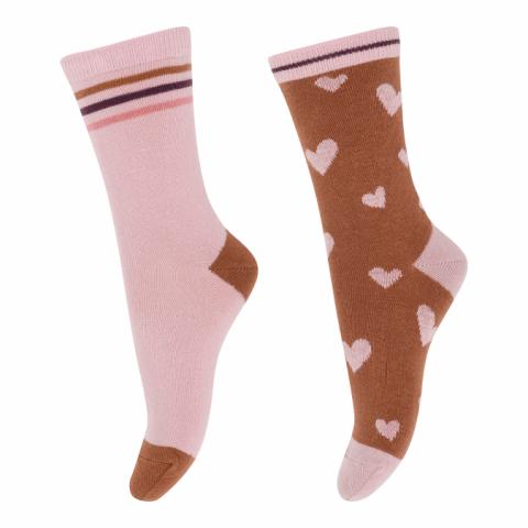 Hearts 2-pack socks - Alt Rosa -23/26