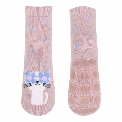 Kitty socks with anti-slip - Alt Rosa -17/19