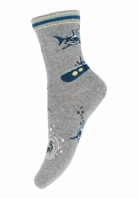 Shark socks - Light Grey Mel. -23/26
