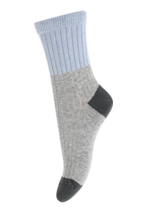 Block colour socks - Light Grey Mel. -23/26