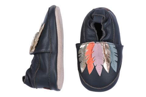 Leather shoe - Feathers - Graphite Grey -22/23