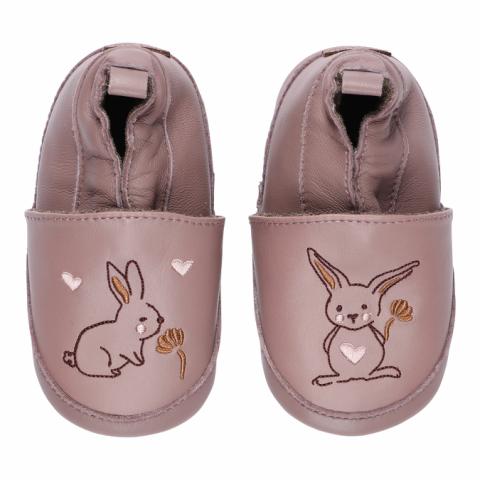 Leather Slippers with rabbits