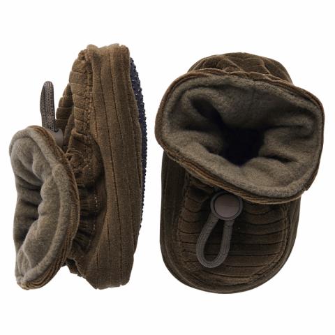 Velvet textile slippers - Military Olive -16/17