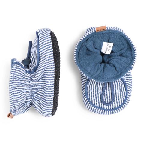 Striped textile slippers