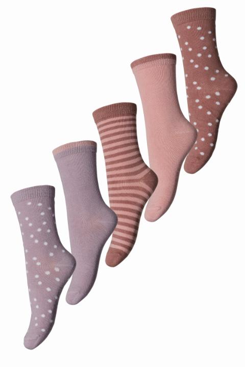 5-Pack Socks - Girls - Burlwood -17/19